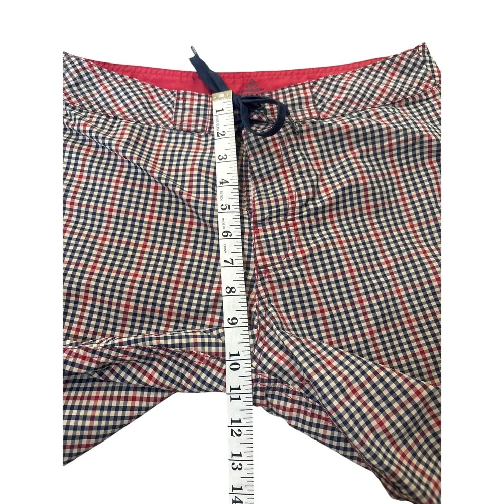 Mens Prana Check Plaid‎ UPF 50+ Board Swim Shorts Trunks 30 8